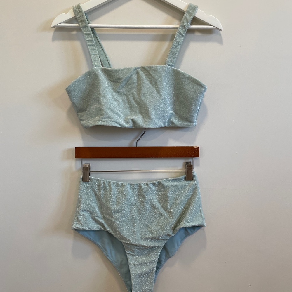 Mikoh Lurex Moonstone (Light Blue) Bikini